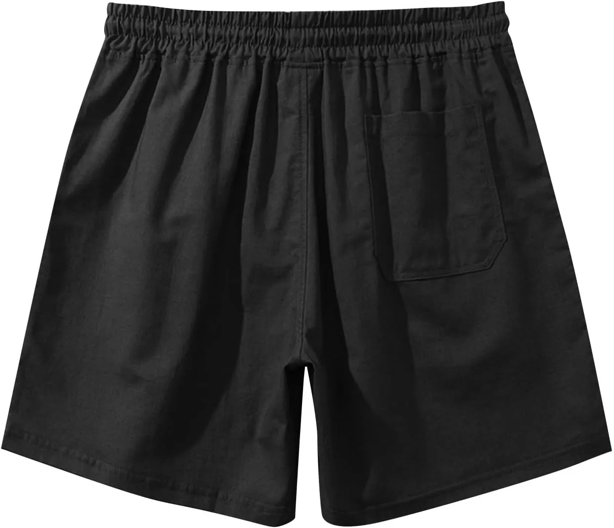 Men's Linen Shorts Slim-fit 5" Flat Front Casual Summer Stretch Shorts Golf Beach Shorts with Pockets