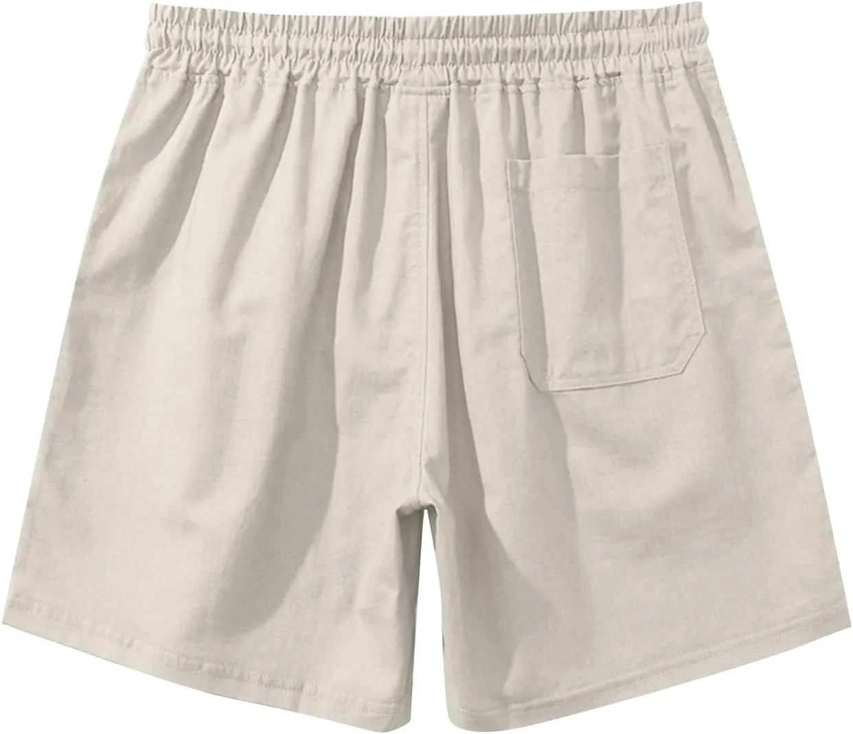Men's Linen Shorts Slim-fit 5" Flat Front Casual Summer Stretch Shorts Golf Beach Shorts with Pockets