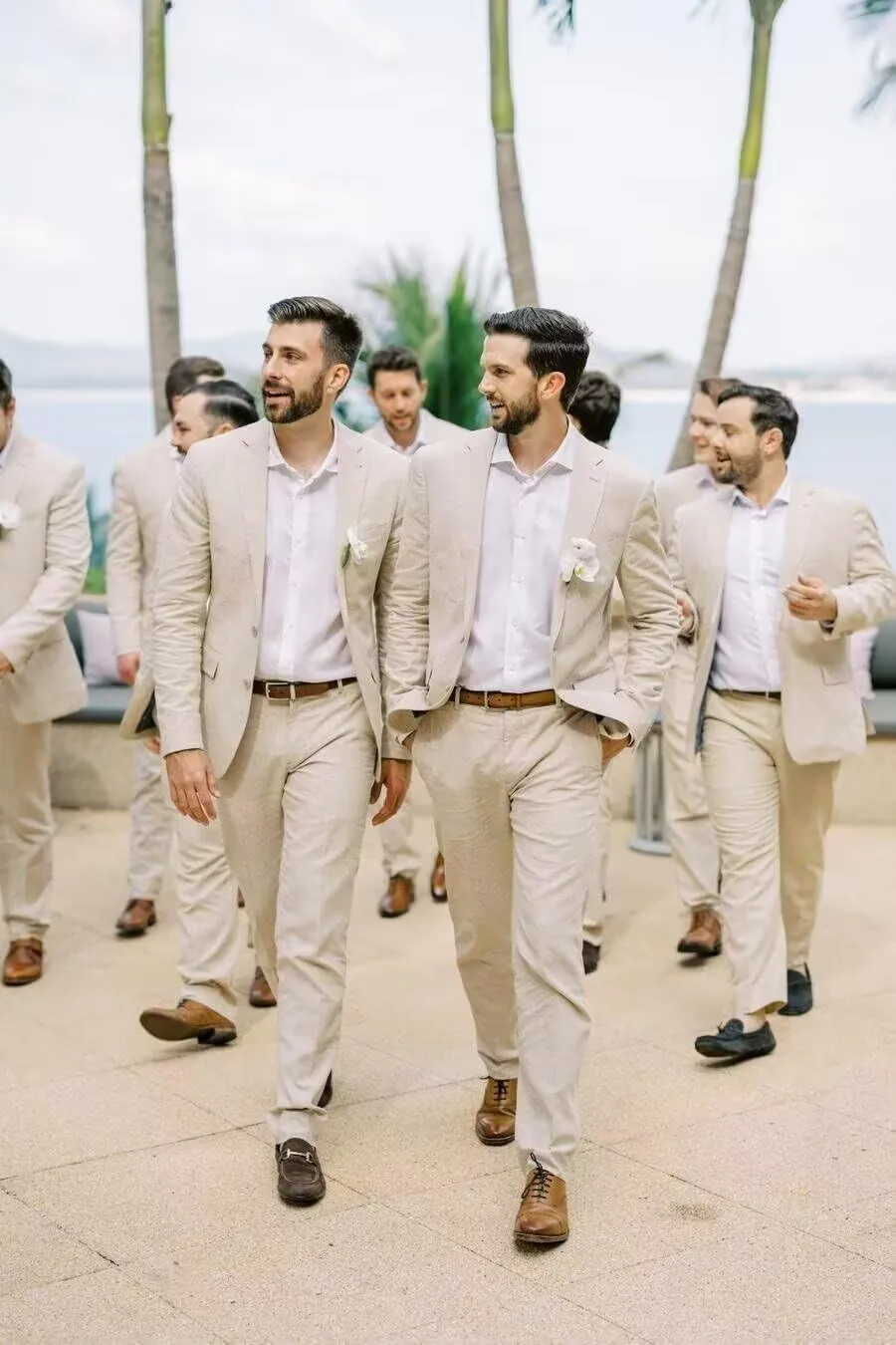 Mens Linen Suit 2 Piece Slim Fit Linen Suits for Men Beach Wedding Two Button Summer Casual Prom Party Suits Set