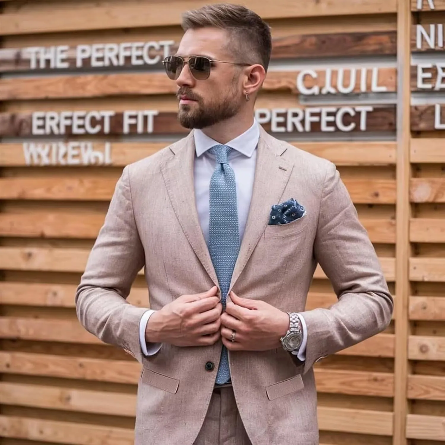 Mens Linen Suit 2 Piece Slim Fit Linen Suits for Men Beach Wedding Two Button Summer Casual Prom Party Suits Set