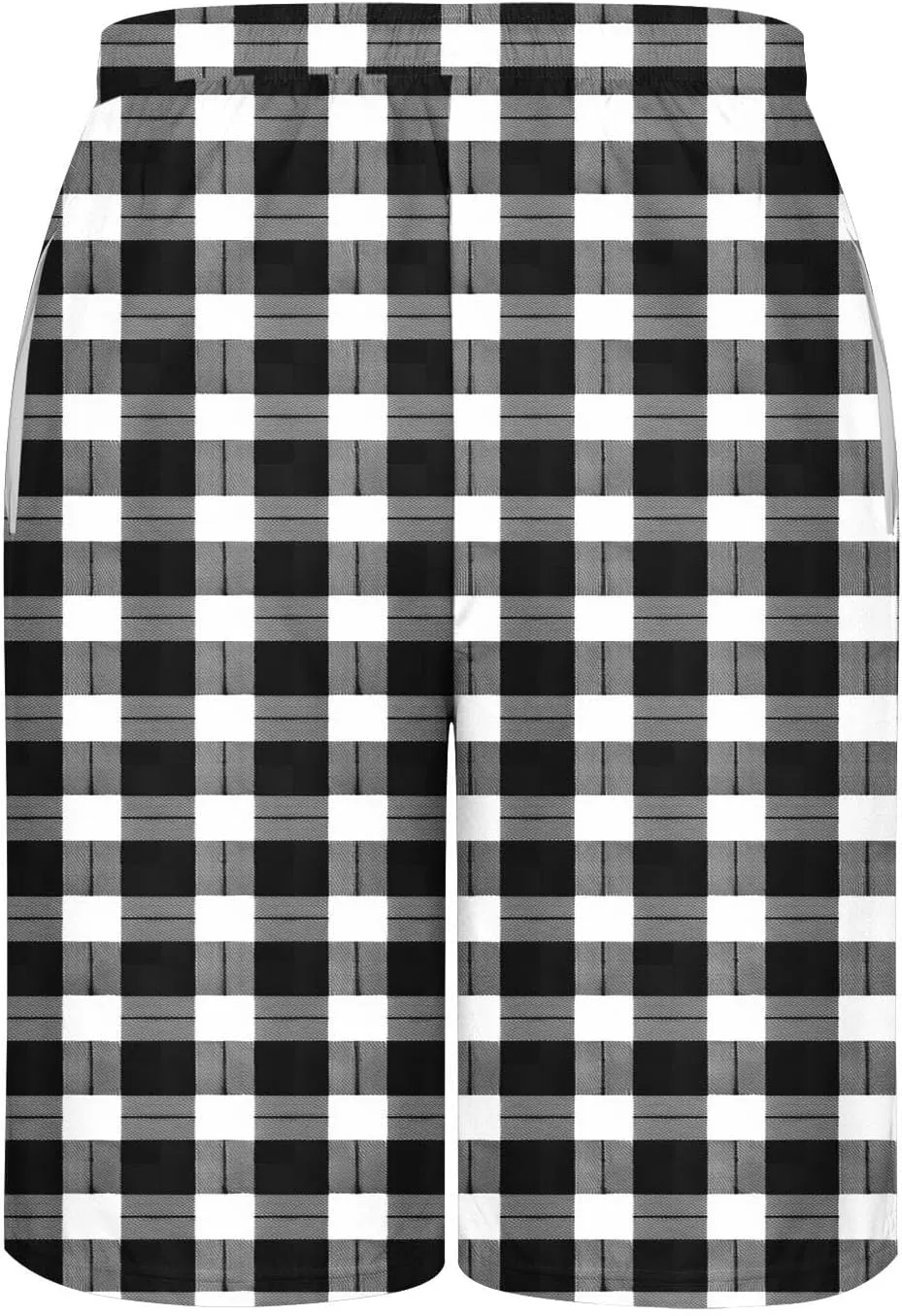 Men's Plaid Shorts Drawstring Elastic Waist Lounge Short Pants Quick Dry Loose Fit Swim Shorts Funny Beach Shorts