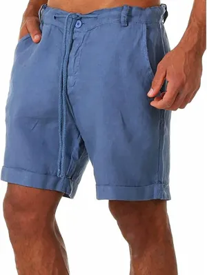 Mens Shorts Casual Drawstring Linen Shorts Loose Fit Stretch Workout Athletic Shorts Summer Beach Wear