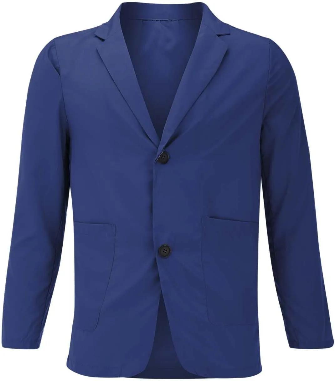 Men's Slim Fit 2-Button Short Sleeved Spring and Summer Casual Lightweight Lapel Thin Blazer Jacket Sport Coat
