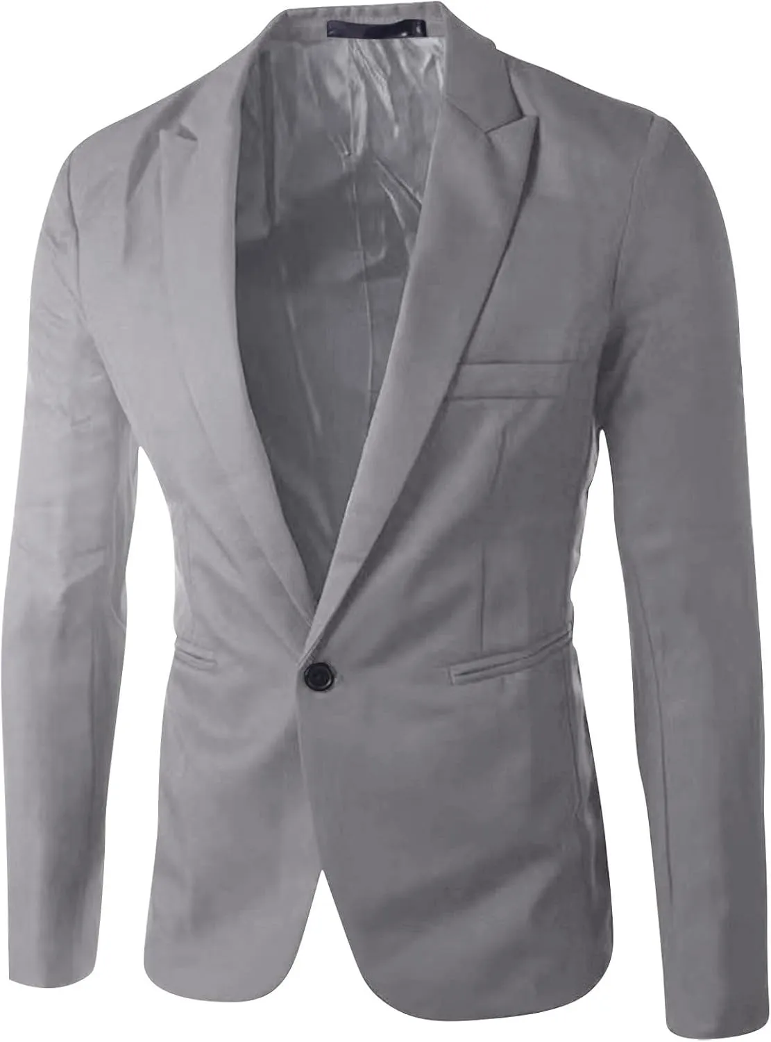 Men's Slim Fit Casual Blazers Lightweight Sport Coats One Button Solid Suit Weddings Business Jackets With Pocket
