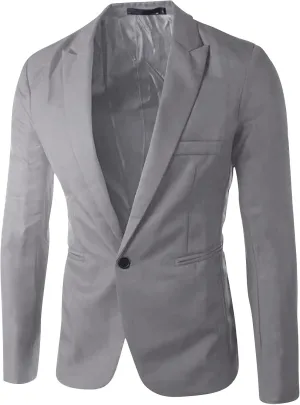 Men's Slim Fit Casual Blazers Lightweight Sport Coats One Button Solid Suit Weddings Business Jackets With Pocket