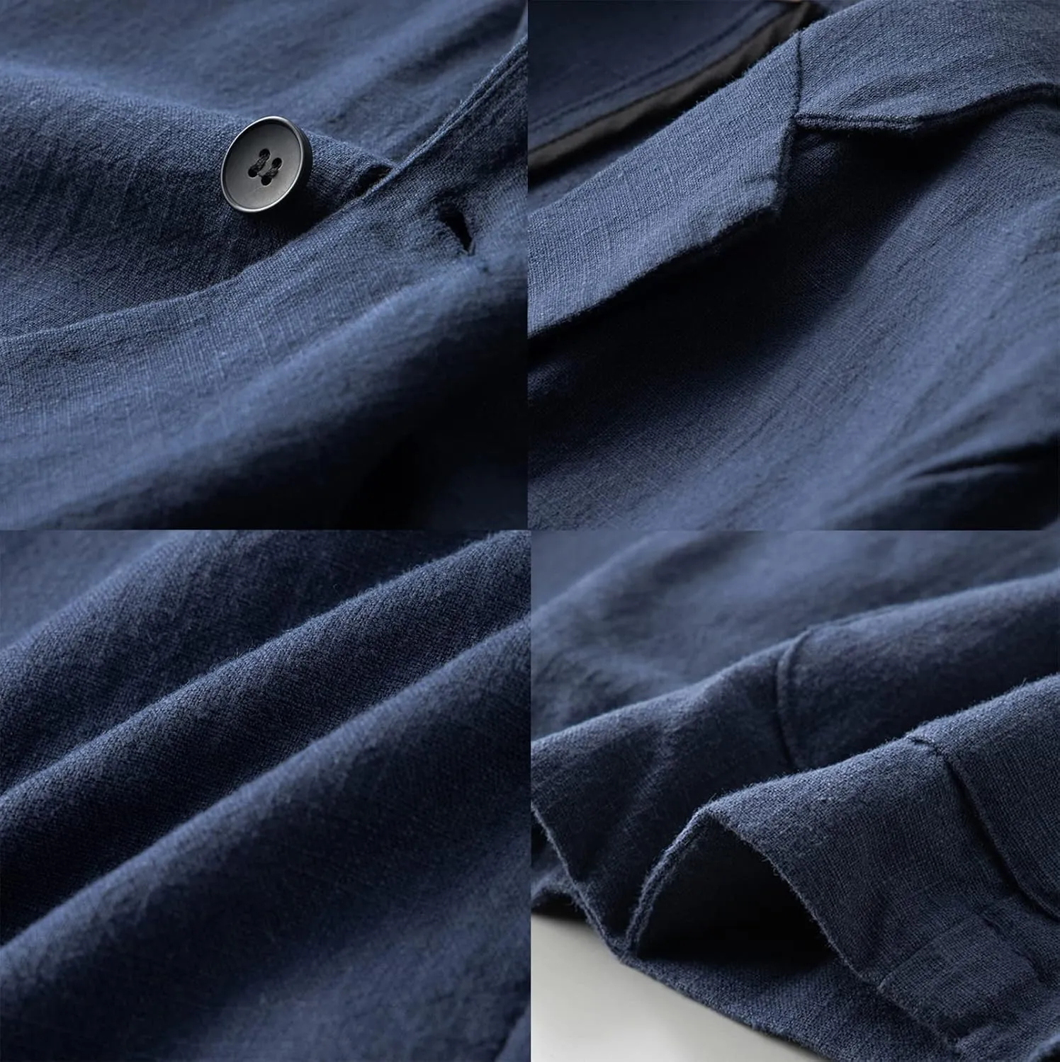 Men's Slim Fit Linen Jacket Casual Two Button Sportcoat Blazer Jacket