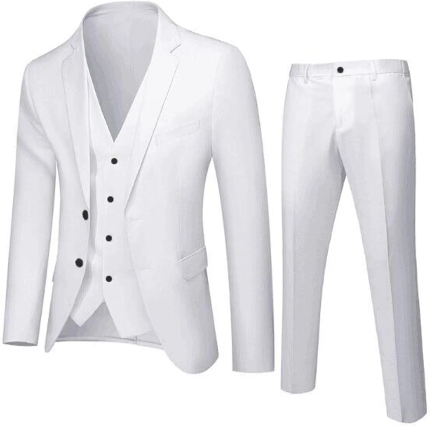 Men's Slim Fit Suit Clothes Two Button 3 Pieces Blazer Dress Business Wedding Prom Party Jacket Vest & Pant Outfits