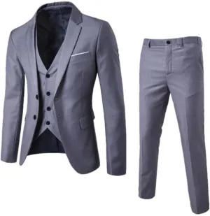 Men's Slim Fit Suit Clothes Two Button 3 Pieces Blazer Dress Business Wedding Prom Party Jacket Vest & Pant Outfits