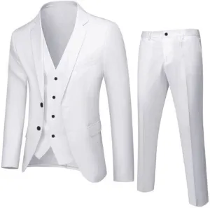 Men's Slim Fit Suit Clothes Two Button 3 Pieces Blazer Dress Business Wedding Prom Party Jacket Vest & Pant Outfits