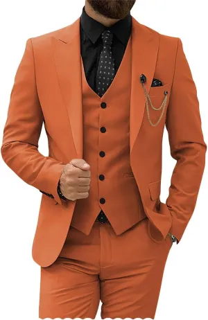 Mens Suit Slim Fit 3 Piece Suits for Men Wedding Suits Elegant Classic One Button Formal Prom Dinner Tuxedo