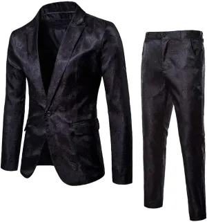 Mens Suits, Slim Fit Prom Homecoming Suit for Men, Wedding Business Outfit 2 Piece Suit Jacket Blazer Pants Set