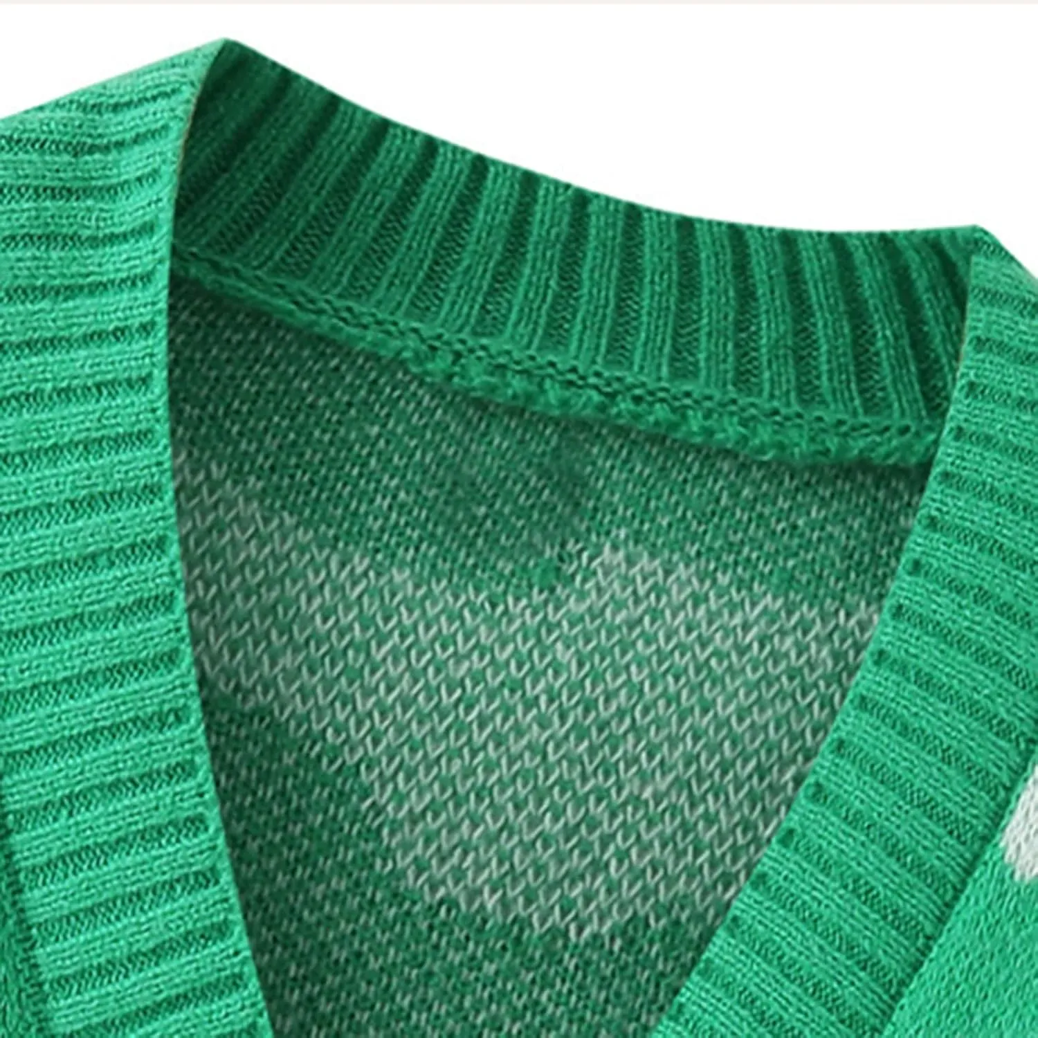 Mens Sweater Men's Patchwork V Neck Open Front Button Down Cardigan Long Sleeve Knitted Sweater