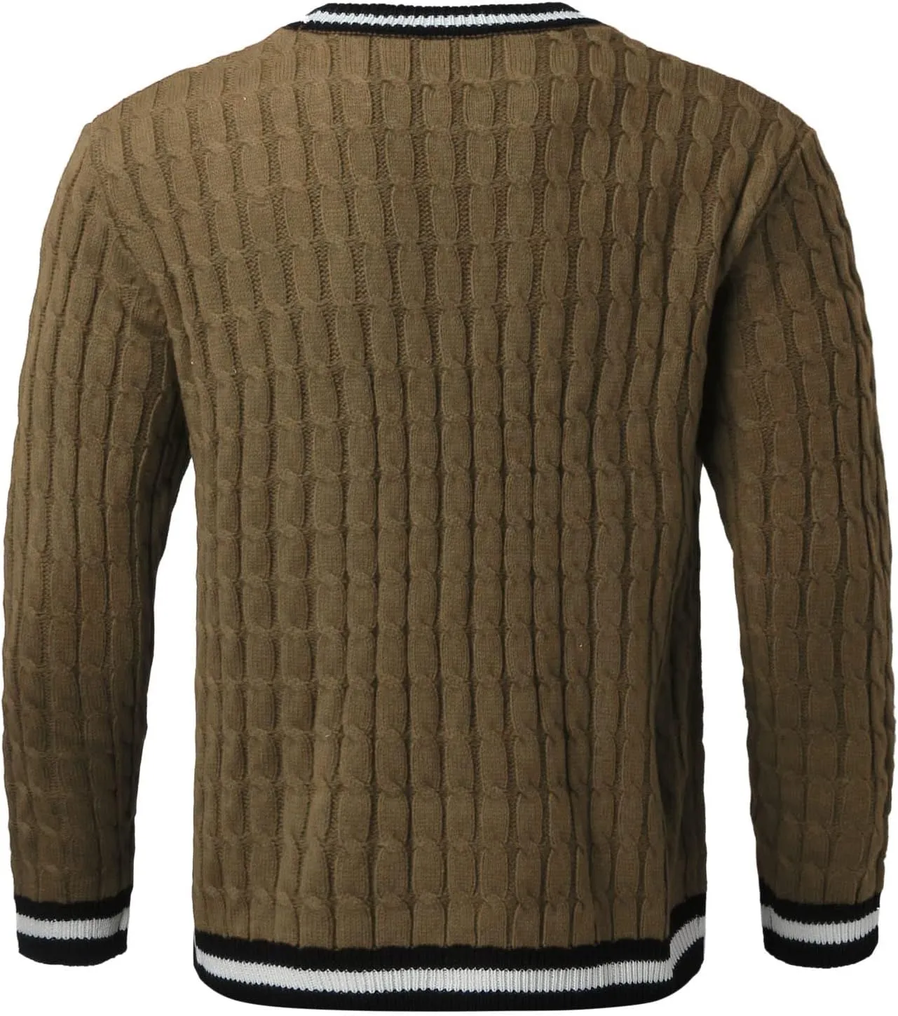 Mens Sweater Men's Patchwork V Neck Open Front Button Down Long Sleeve Knitted Cardigan Sweater