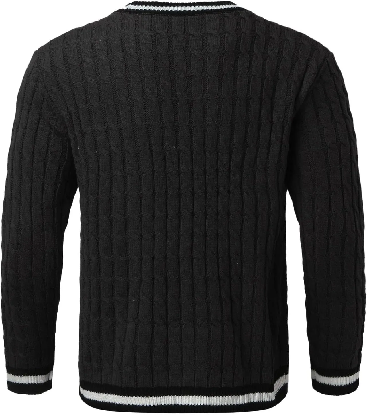 Mens Sweater Men's Patchwork V Neck Open Front Button Down Long Sleeve Knitted Cardigan Sweater