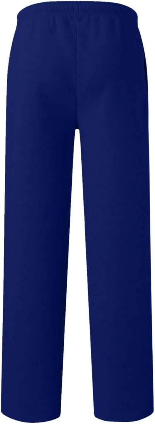 Mens Sweatpants Open Bottom Athletic Baggy Straight Leg Pants Casual Drawstring Waist Fleece Joggers with Pockets