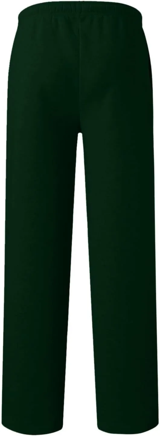 Mens Sweatpants Open Bottom Athletic Baggy Straight Leg Pants Casual Drawstring Waist Fleece Joggers with Pockets
