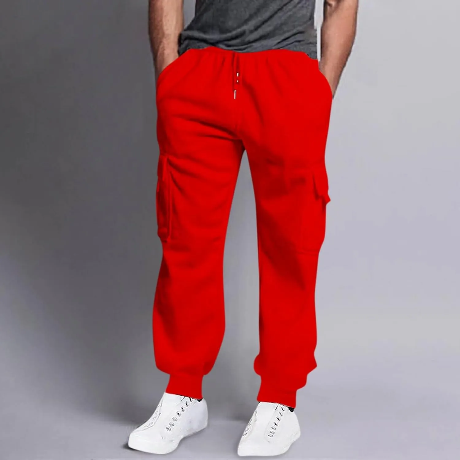 Mens Sweatpants with Pockets Big and Tall Pant Fleece Liend Pants Hiking Drawstring Joggers Cargo Pant Men Pants Hiking