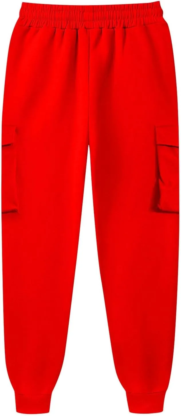 Mens Sweatpants with Pockets Big and Tall Pant Fleece Liend Pants Hiking Drawstring Joggers Cargo Pant Men Pants Hiking