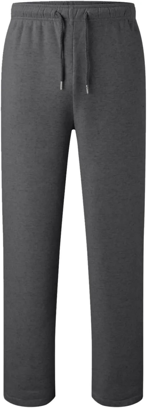 Mens Sweatpants with Pockets Lightweight Lace Up Workout Pants Fleece Lined Joggers Pants Casual Cotton Yoga Pants