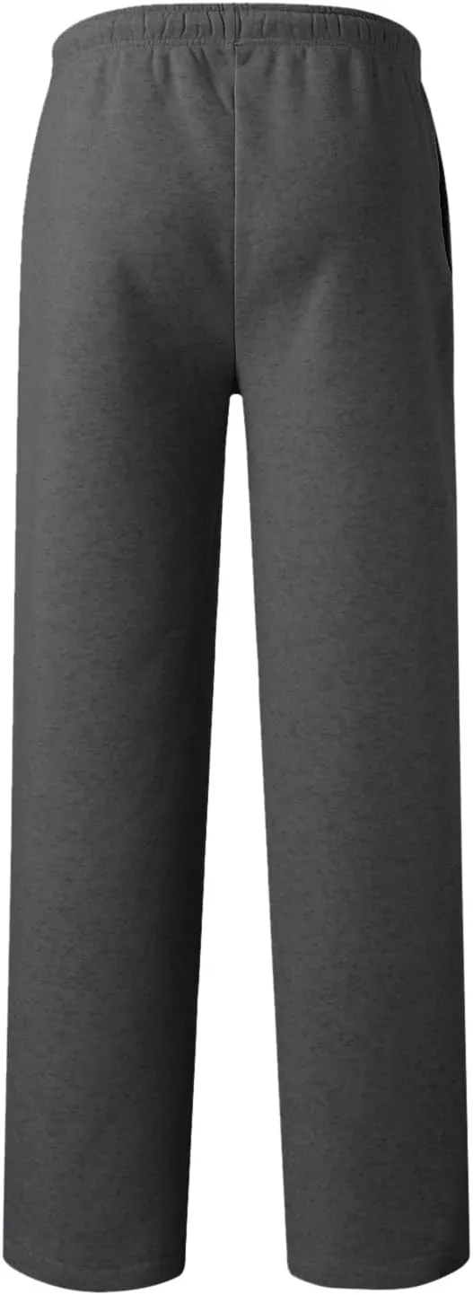 Mens Sweatpants with Pockets Lightweight Lace Up Workout Pants Fleece Lined Joggers Pants Casual Cotton Yoga Pants