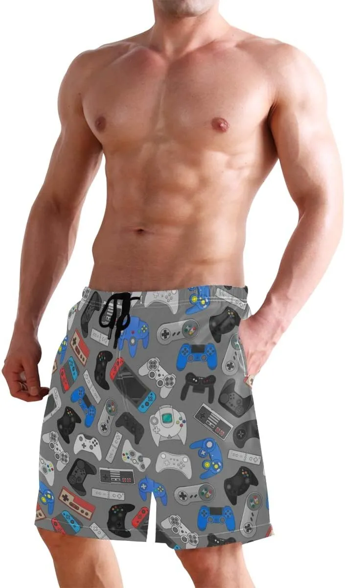 Mens Swim Trunks Board Shorts Lightweight Quick Dry Drawstring Bathing Suits