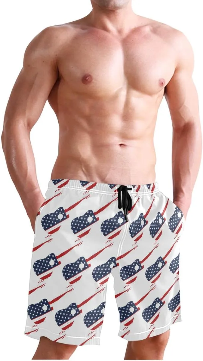 Mens Swim Trunks Board Shorts Lightweight Quick Dry Drawstring Bathing Suits