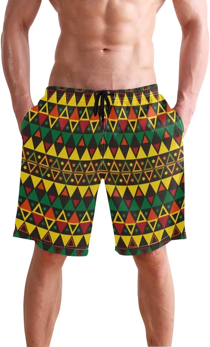 Mens Swim Trunks Board Shorts Lightweight Quick Dry Drawstring Bathing Suits