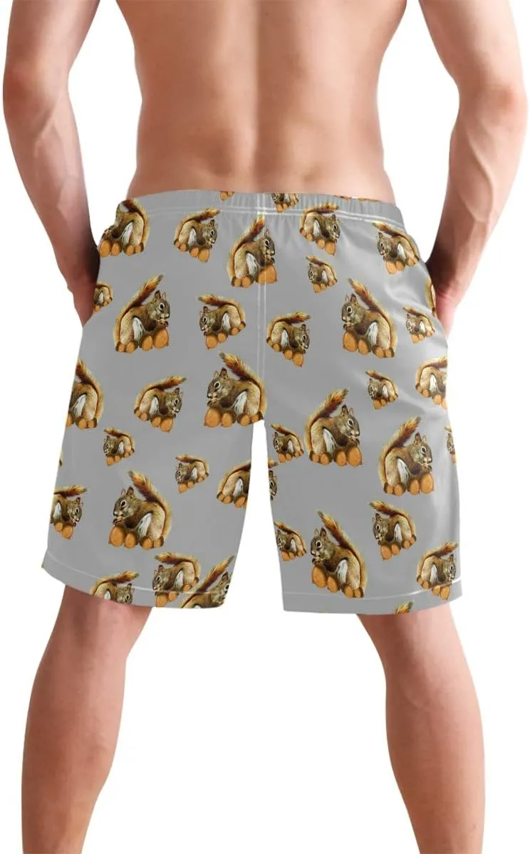 Mens Swim Trunks Board Shorts Lightweight Quick Dry Drawstring Bathing Suits
