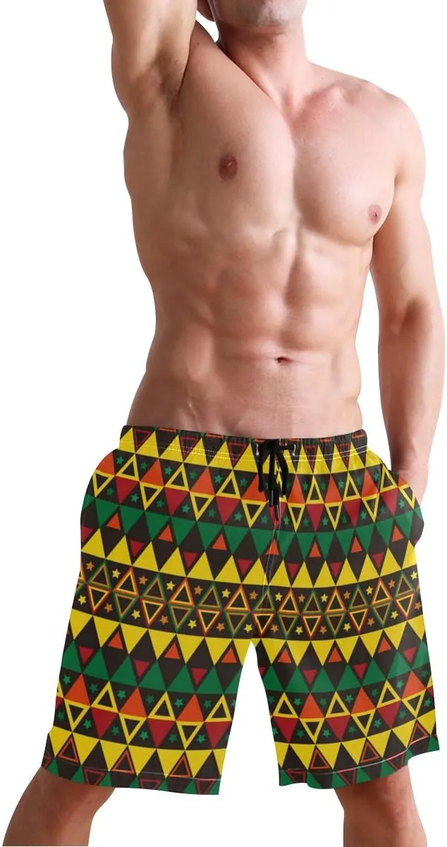 Mens Swim Trunks Board Shorts Lightweight Quick Dry Drawstring Bathing Suits