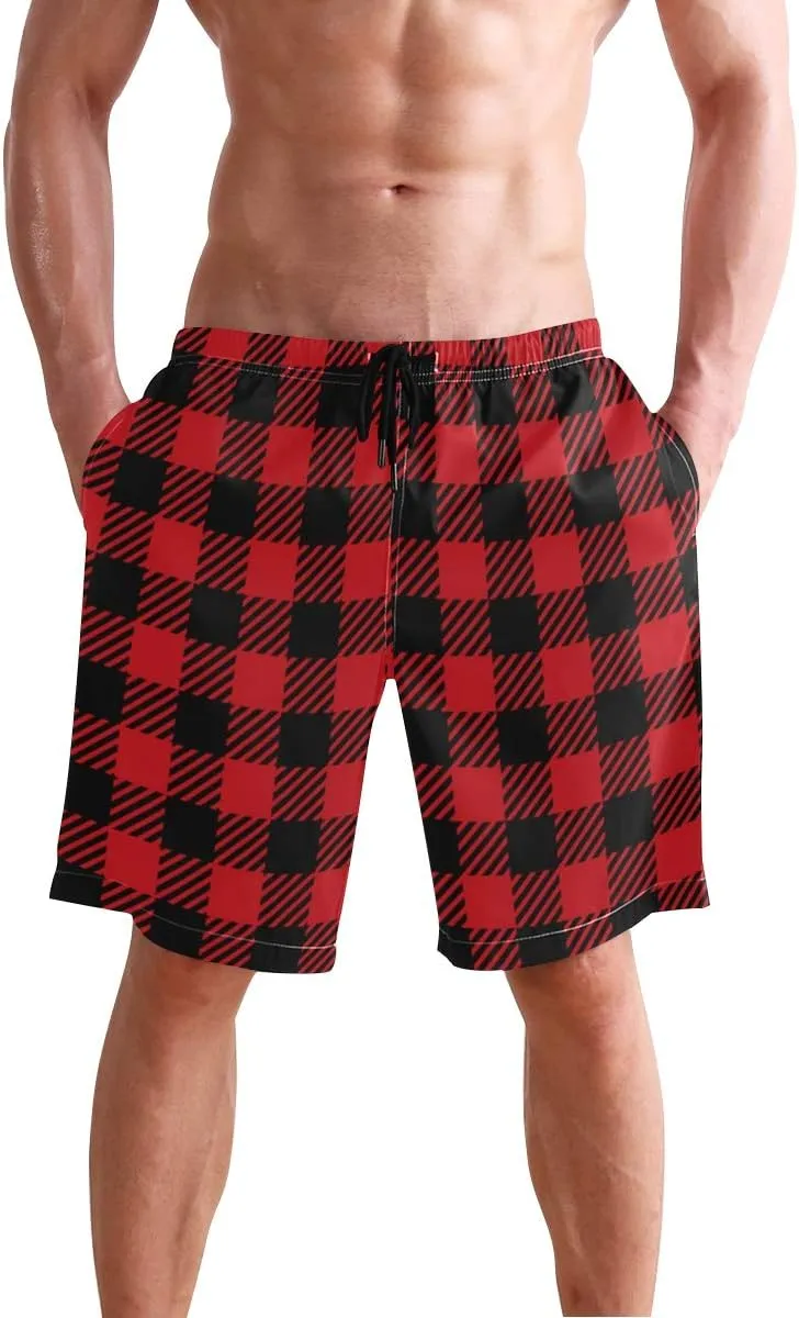 Mens Swim Trunks Board Shorts Lightweight Quick Dry Drawstring Bathing Suits
