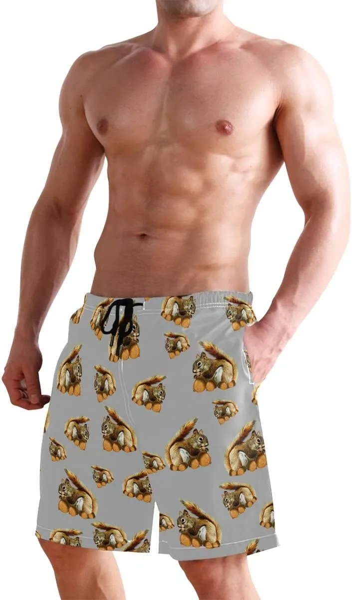 Mens Swim Trunks Board Shorts Lightweight Quick Dry Drawstring Bathing Suits