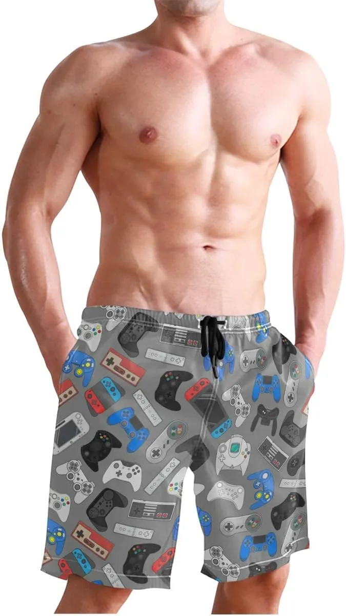 Mens Swim Trunks Board Shorts Lightweight Quick Dry Drawstring Bathing Suits
