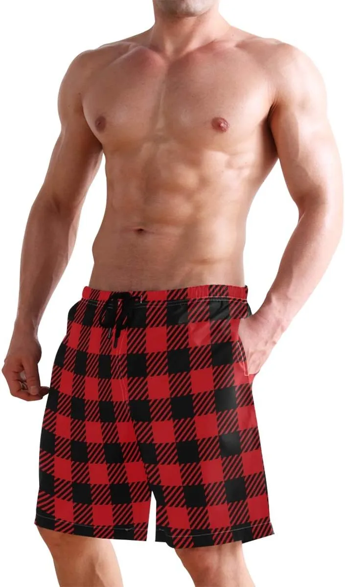 Mens Swim Trunks Board Shorts Lightweight Quick Dry Drawstring Bathing Suits