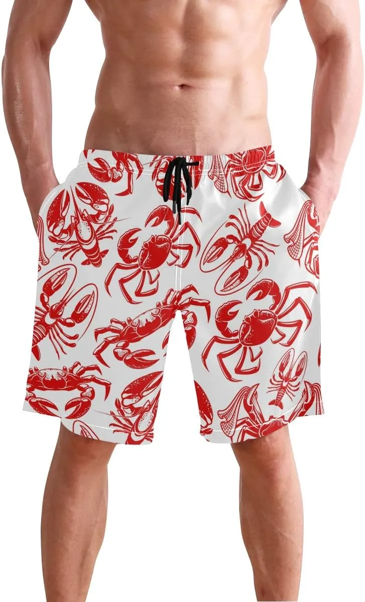 Mens Swim Trunks Board Shorts Lightweight Quick Dry Drawstring Bathing Suits