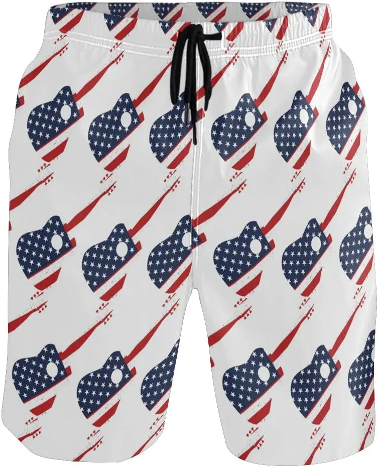 Mens Swim Trunks Board Shorts Lightweight Quick Dry Drawstring Bathing Suits