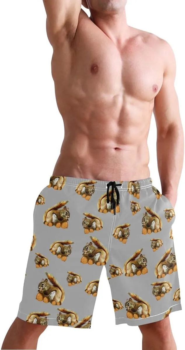 Mens Swim Trunks Board Shorts Lightweight Quick Dry Drawstring Bathing Suits