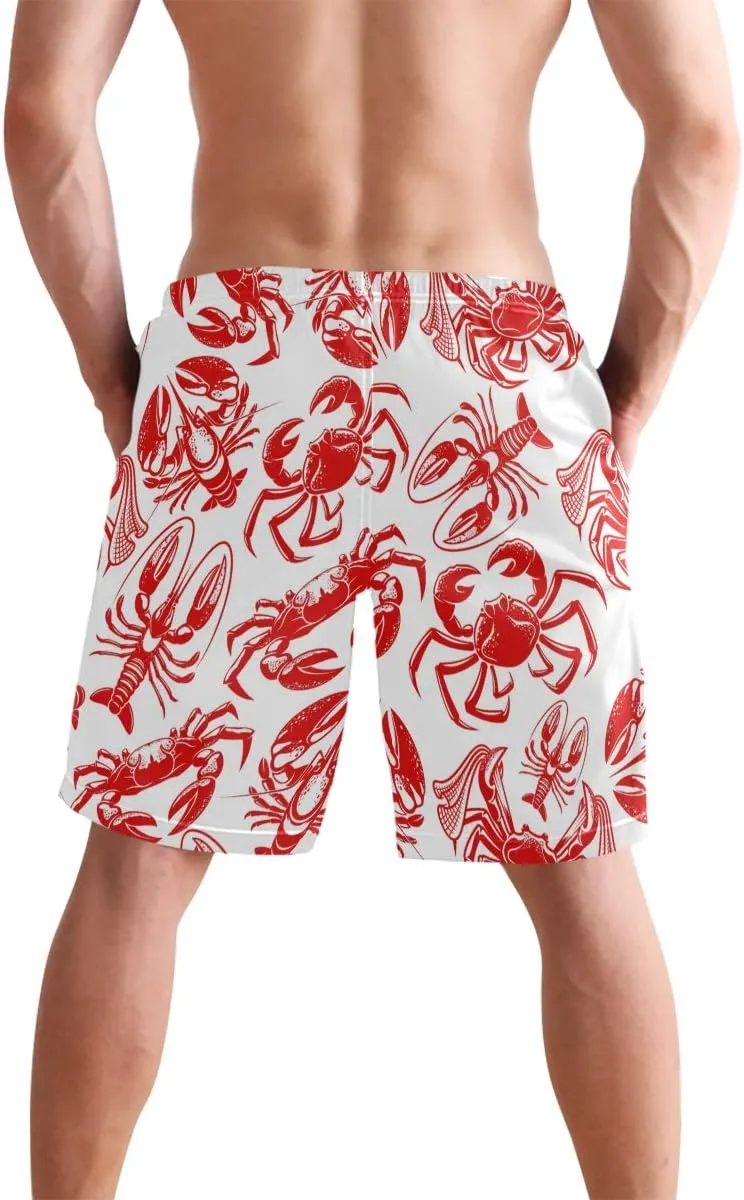 Mens Swim Trunks Board Shorts Lightweight Quick Dry Drawstring Bathing Suits