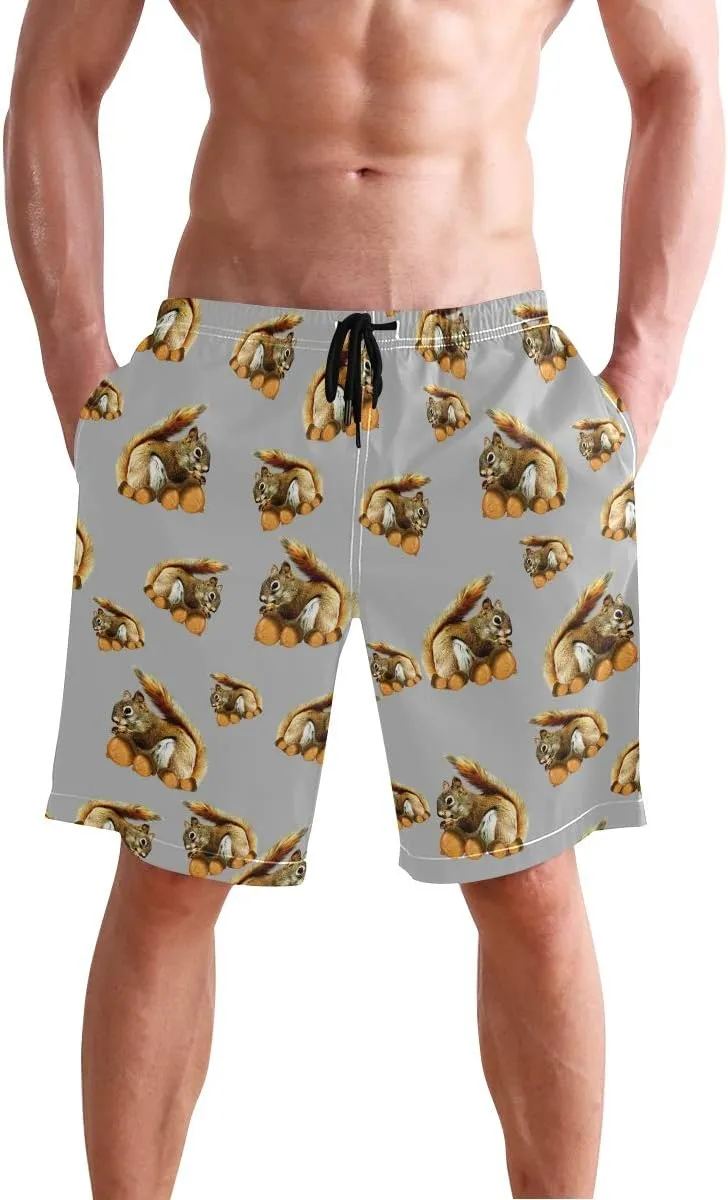Mens Swim Trunks Board Shorts Lightweight Quick Dry Drawstring Bathing Suits