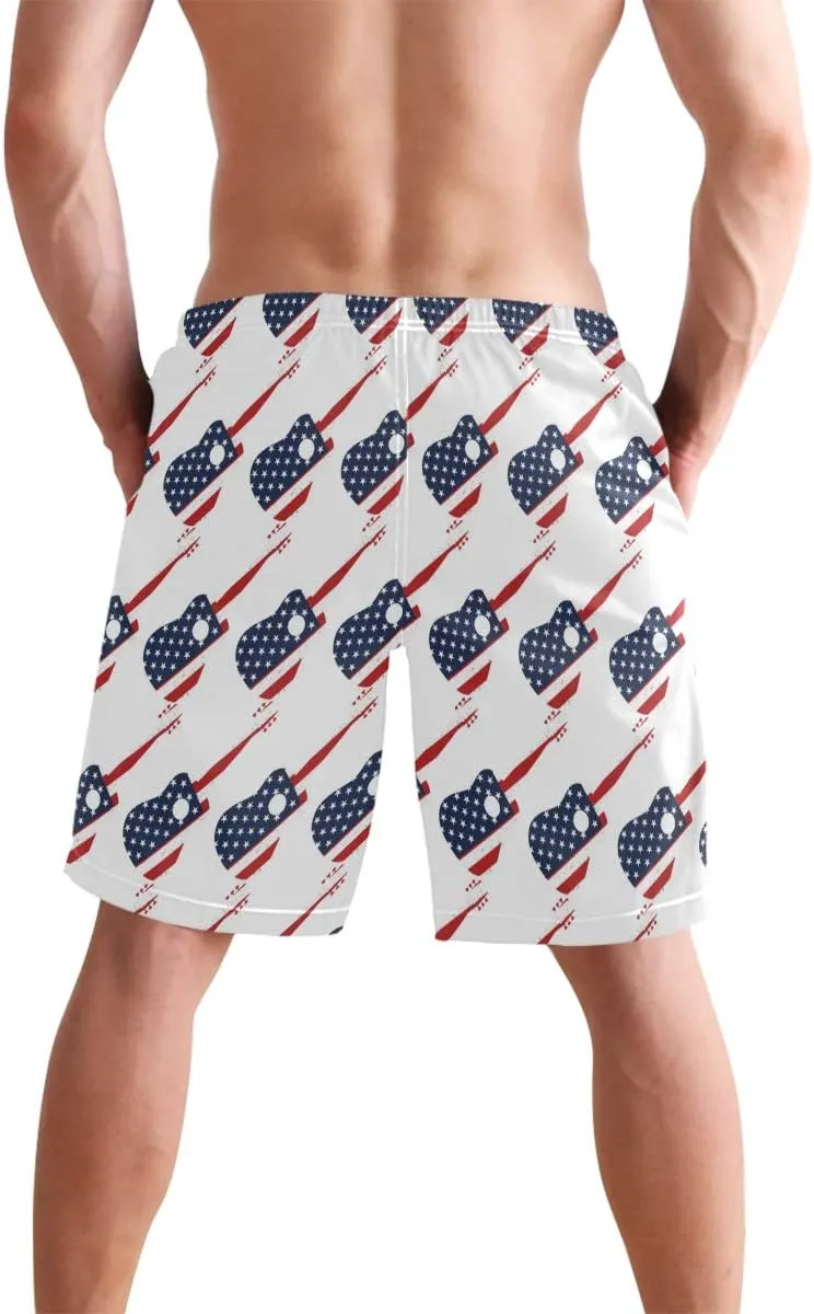 Mens Swim Trunks Board Shorts Lightweight Quick Dry Drawstring Bathing Suits