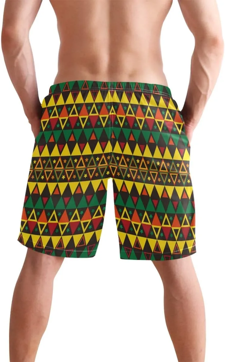 Mens Swim Trunks Board Shorts Lightweight Quick Dry Drawstring Bathing Suits