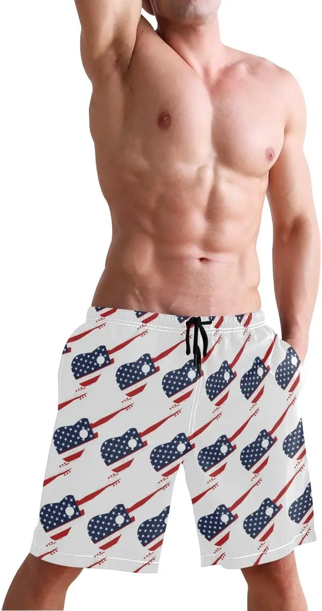 Mens Swim Trunks Board Shorts Lightweight Quick Dry Drawstring Bathing Suits