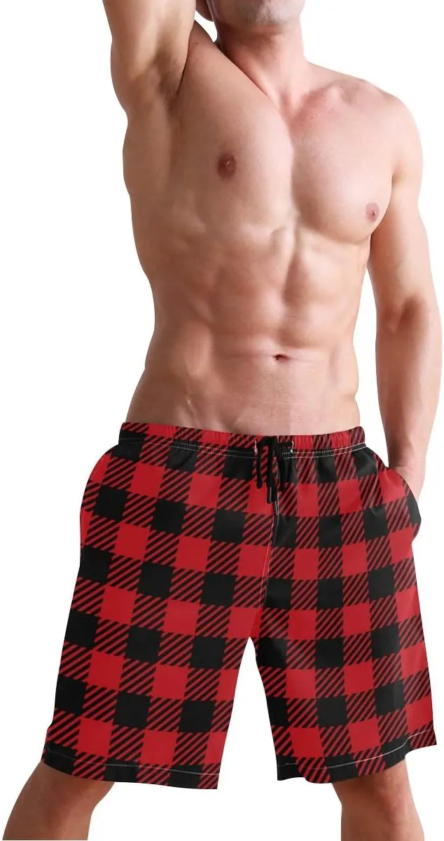 Mens Swim Trunks Board Shorts Lightweight Quick Dry Drawstring Bathing Suits