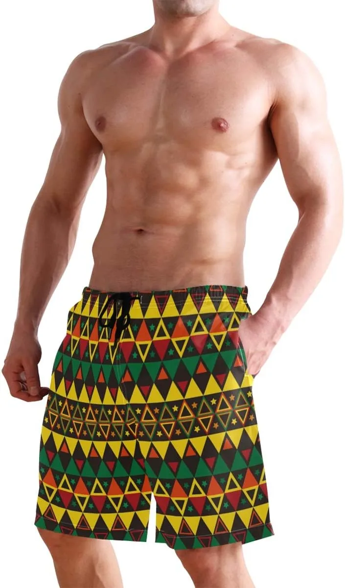 Mens Swim Trunks Board Shorts Lightweight Quick Dry Drawstring Bathing Suits