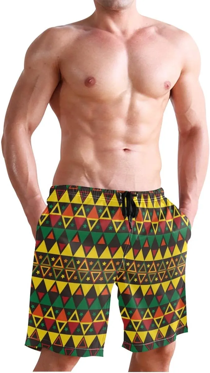 Mens Swim Trunks Board Shorts Lightweight Quick Dry Drawstring Bathing Suits