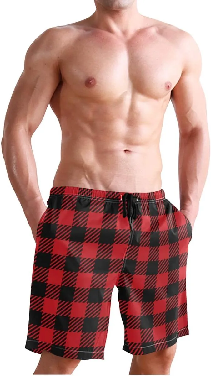 Mens Swim Trunks Board Shorts Lightweight Quick Dry Drawstring Bathing Suits