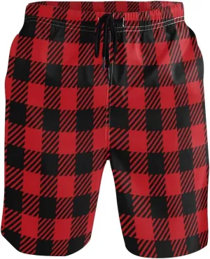 Mens Swim Trunks Board Shorts Lightweight Quick Dry Drawstring Bathing Suits