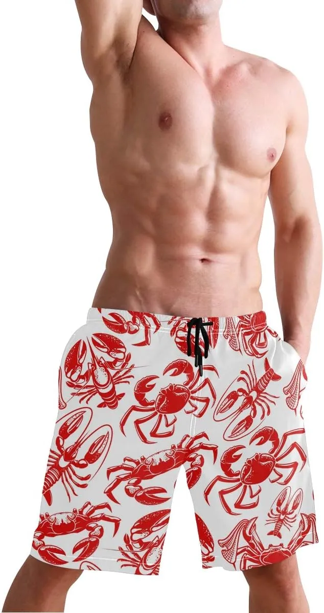 Mens Swim Trunks Board Shorts Lightweight Quick Dry Drawstring Bathing Suits