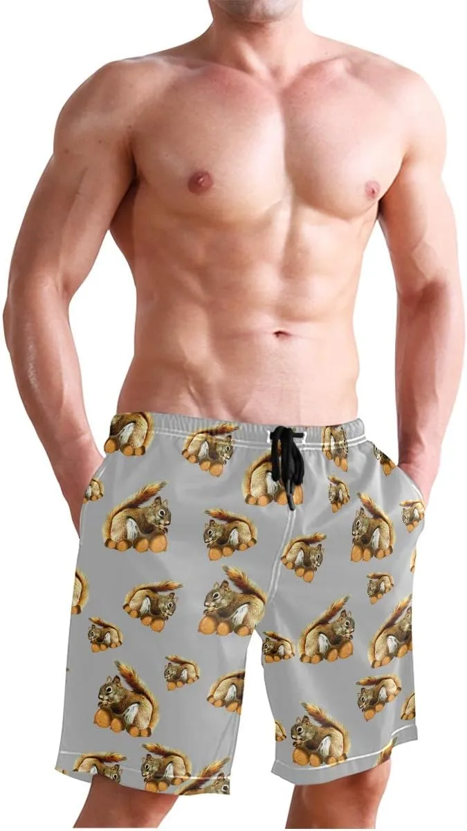 Mens Swim Trunks Board Shorts Lightweight Quick Dry Drawstring Bathing Suits