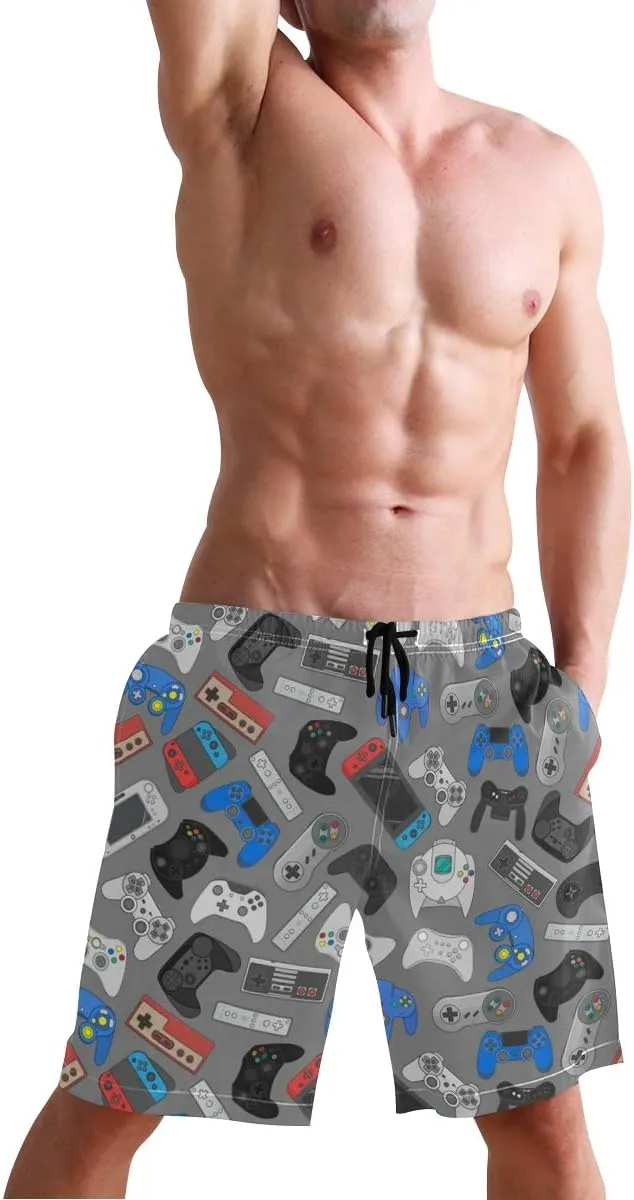 Mens Swim Trunks Board Shorts Lightweight Quick Dry Drawstring Bathing Suits