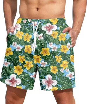 Men's Swim Trunks Quick Dry Beach Swim Shorts Stretch Board Shorts Swimsuit with Pockets